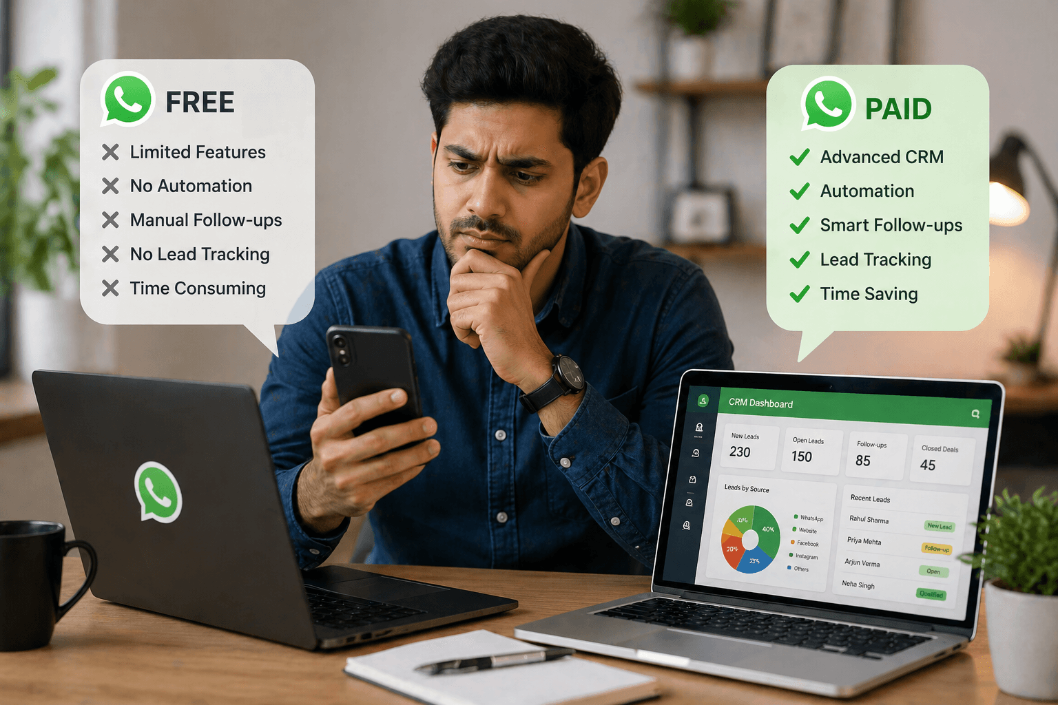 Free WhatsApp CRM vs Paid: When Free Stops Being Enough
