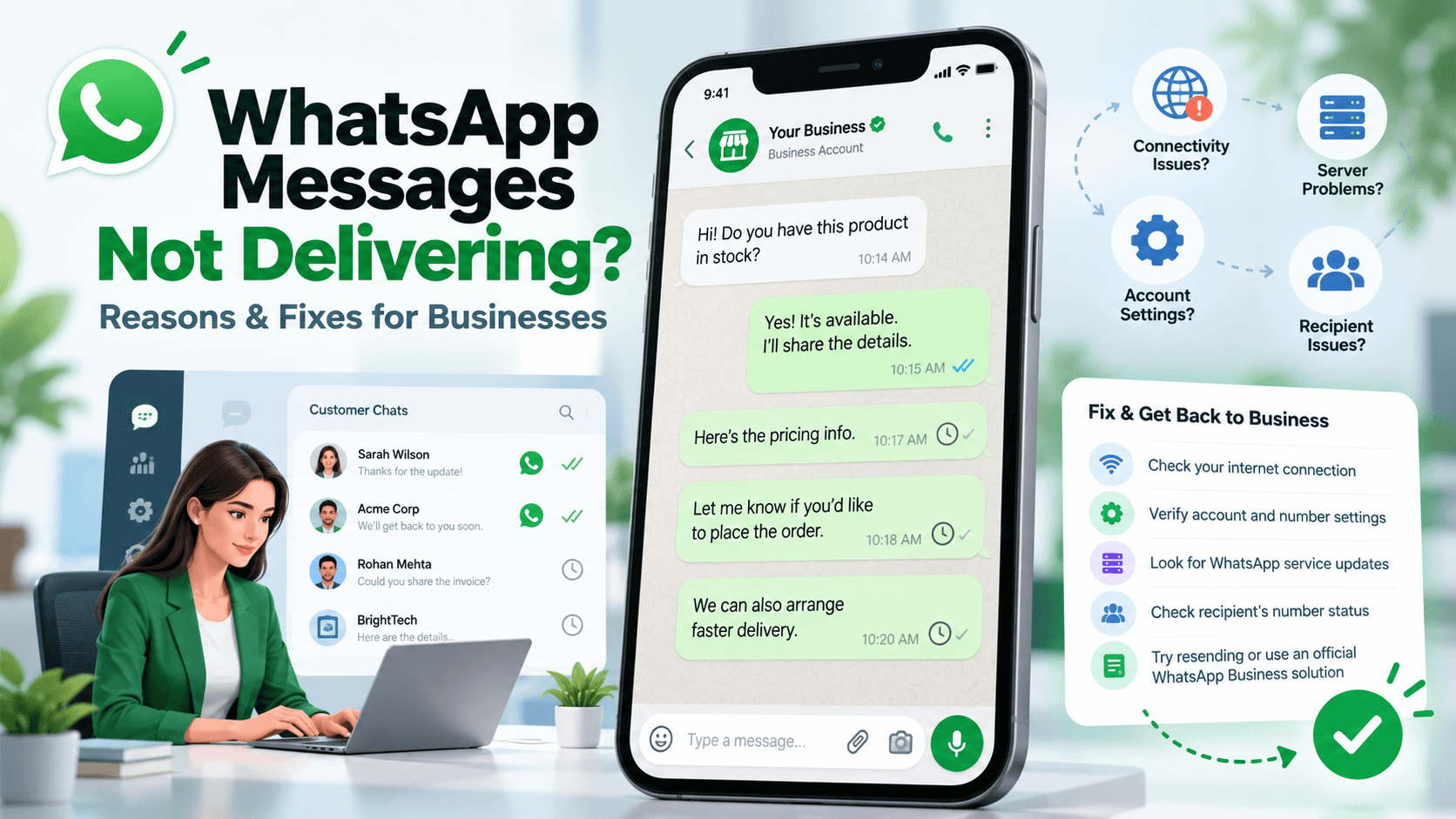 WhatsApp Messages Not Delivering? Reasons & Fixes for Businesses